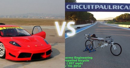 法拉利vs自行車