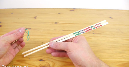 橡皮筋紙片筷子